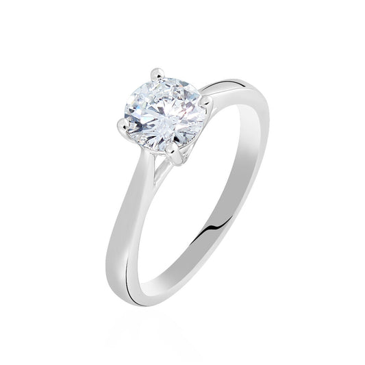 Bague Solitaire Lea Or Blanc Diamant